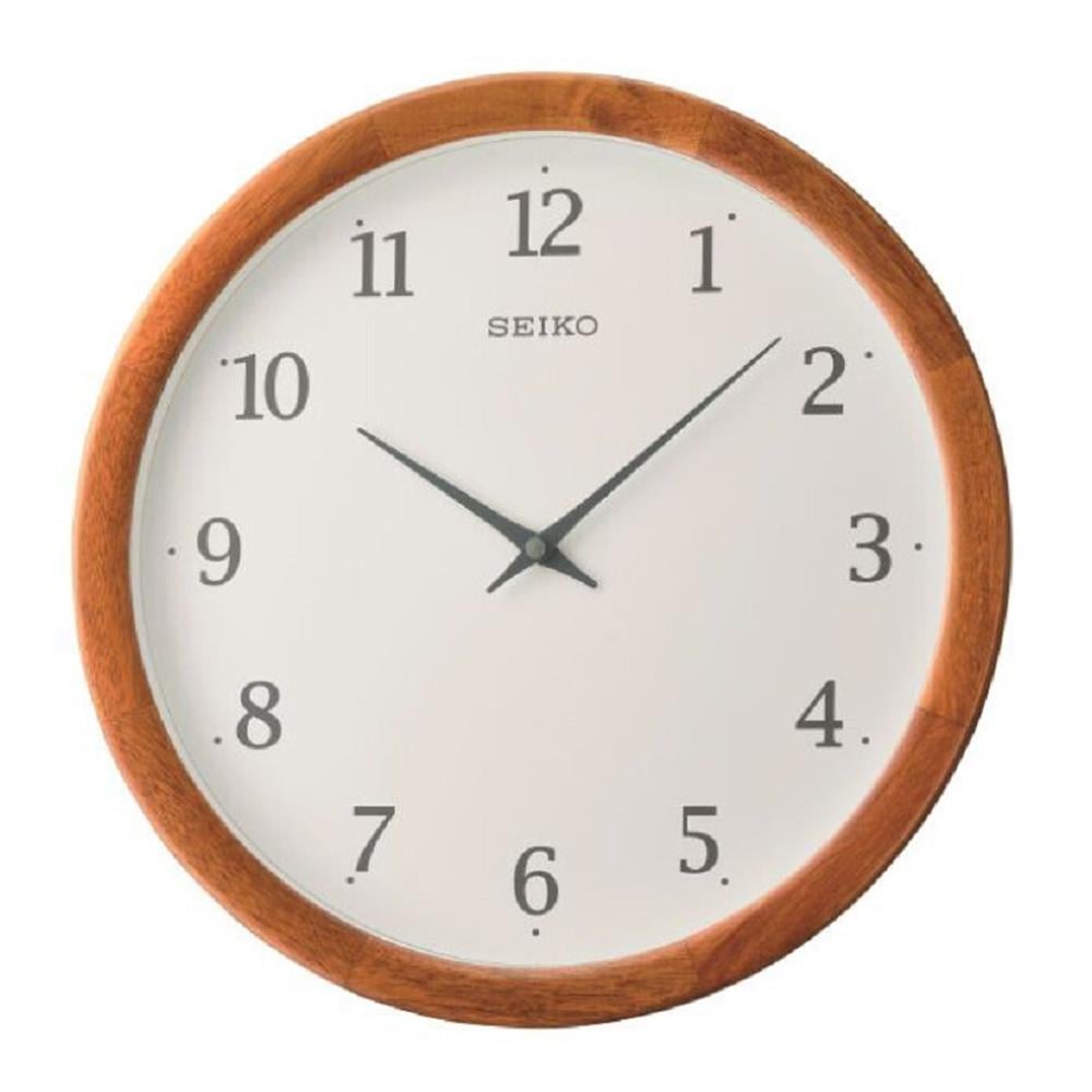WALL CLOCK SEIKO CLOCKS QXA763B 14IN BROWN